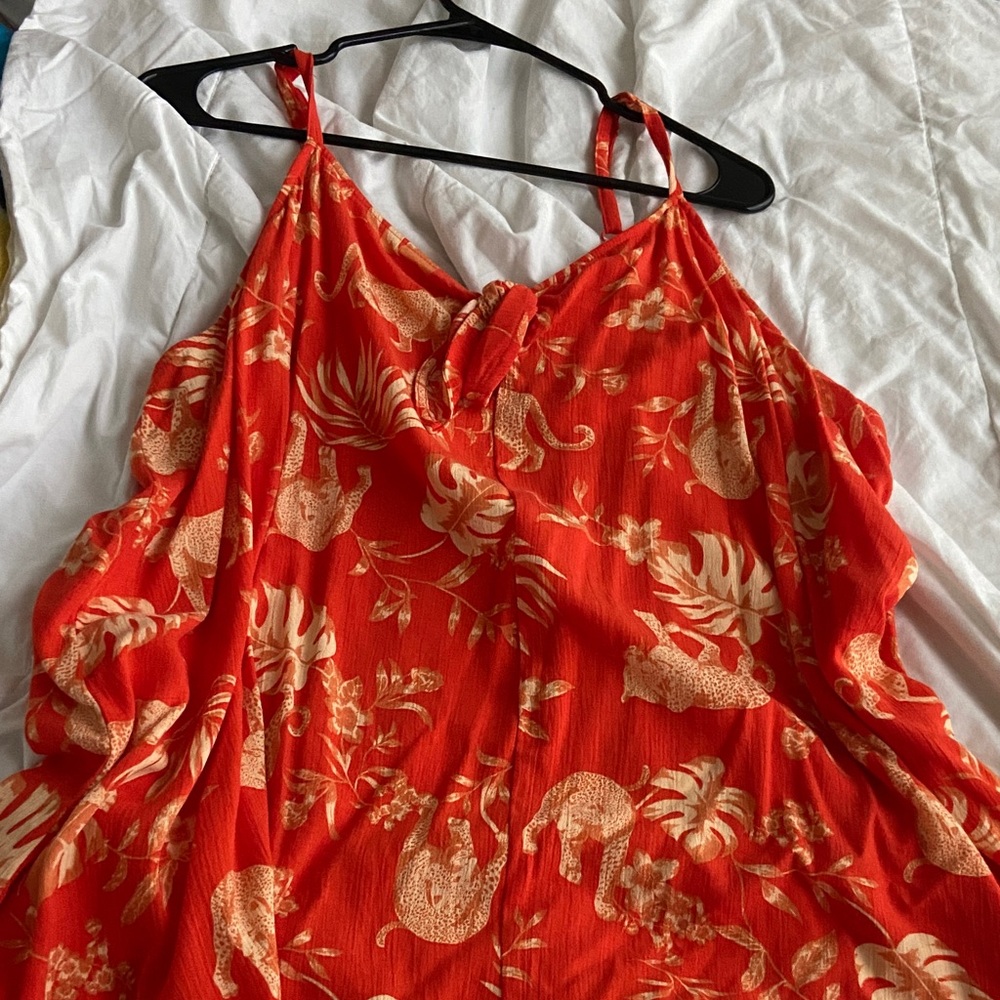 Torrid Red and Cream Leopard Print Dress